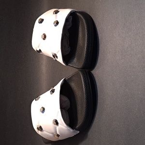 INC  Women's White Slides 9